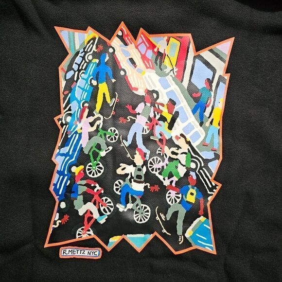 Adidas Mettz Mobbing Hoodie Skateboarding Artist Men's S Black HM9358 Painting - Picture 13 of 17